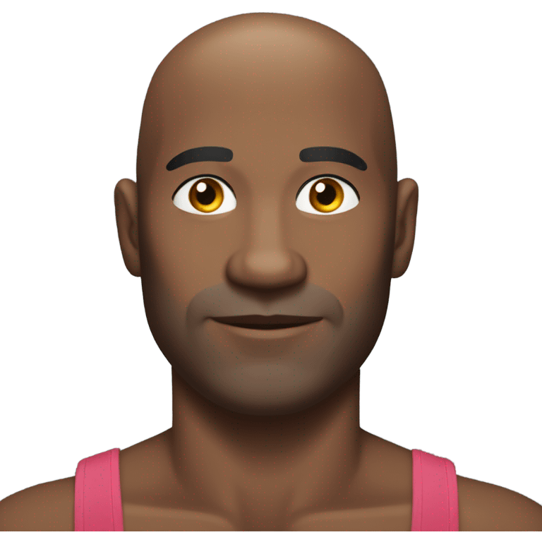 handsome average  older shirtless bald black man gay speedo emoji