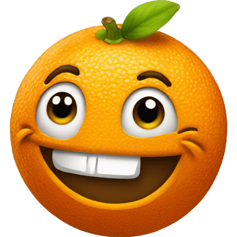 mischievous orange emoji