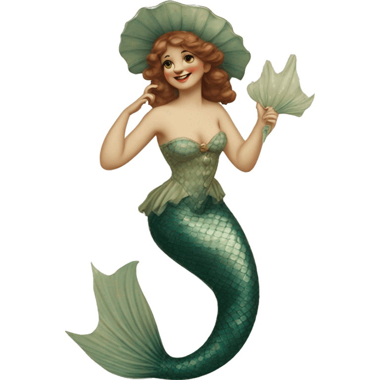 Edwardian vintage mermaid emoji