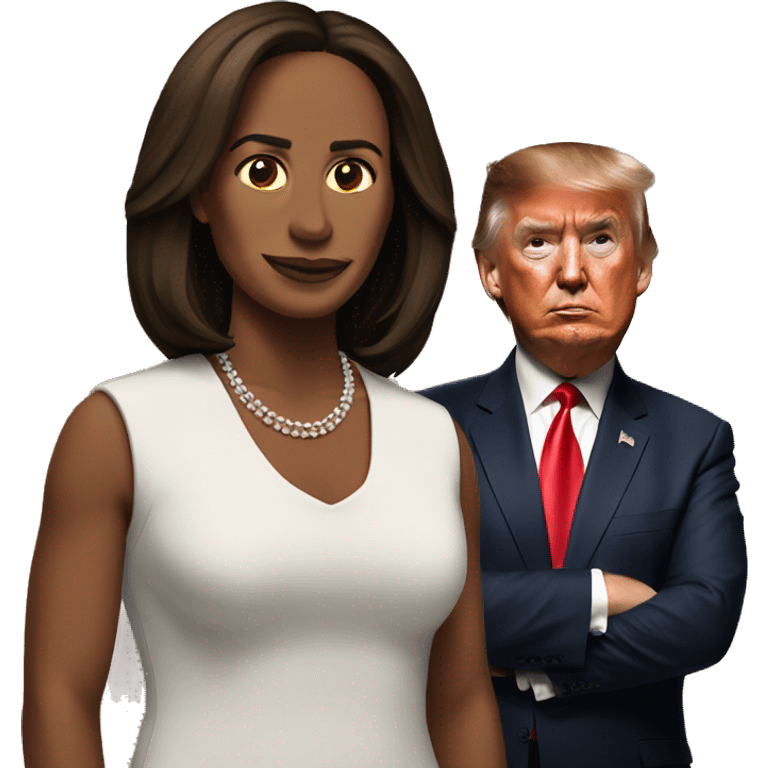 trump standing behind kamala  emoji