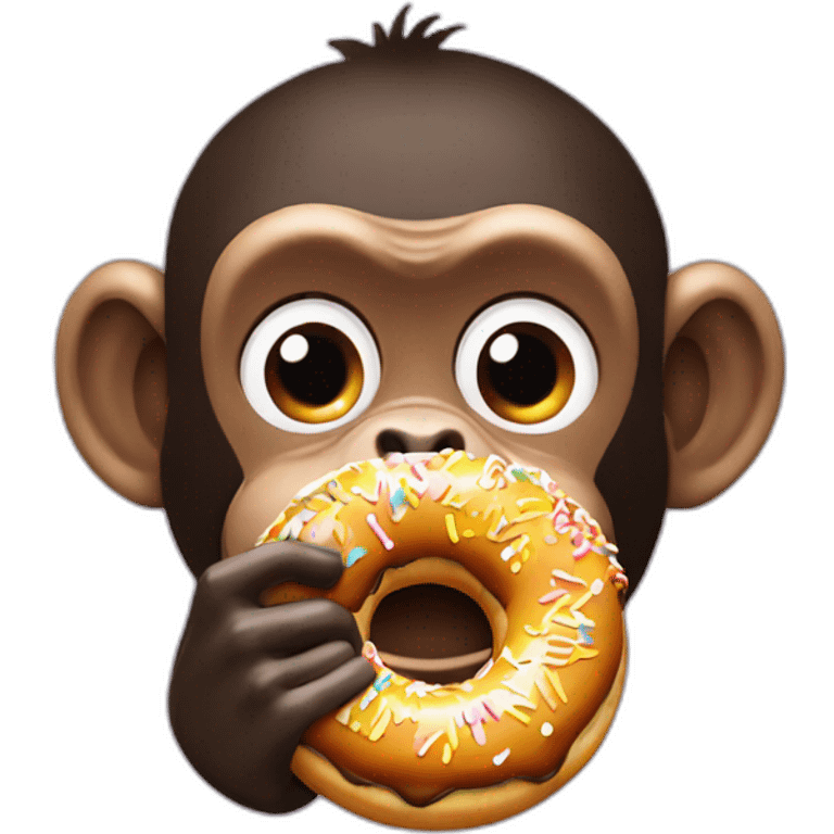 chimp eating donut emoji