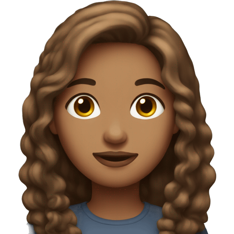 brown hair woman cute emoji