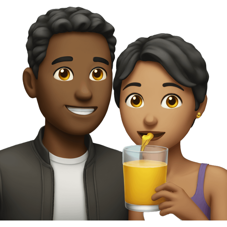 Couple drinking emoji