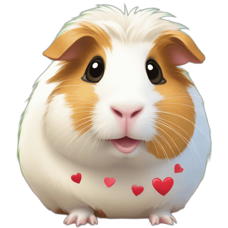 guinea pig and hearts emoji