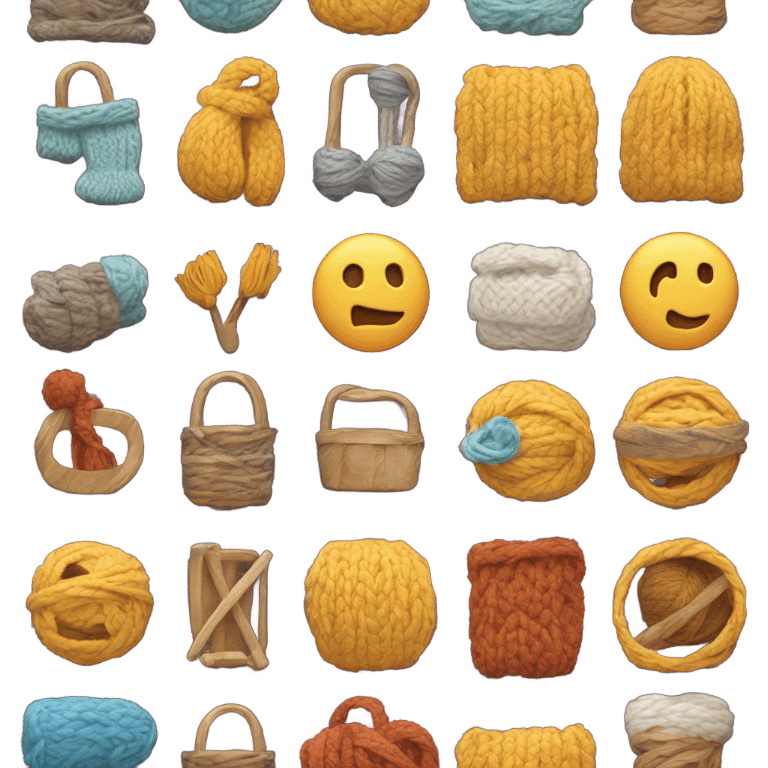 one symbol for an ecommerce platform for products that belong to the handicraft group, such as knitting, embroidery, or some other craft emoji