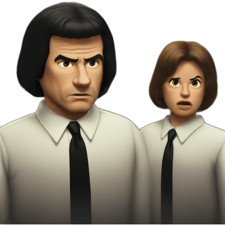 pulp fiction travolta looking into room confused emoji