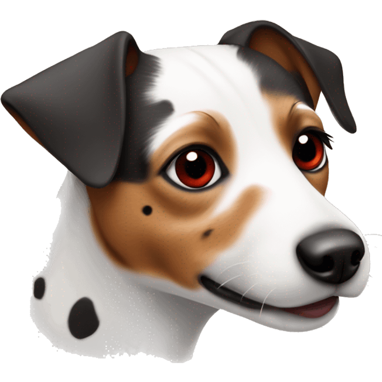 Jack Russell with red spots emoji