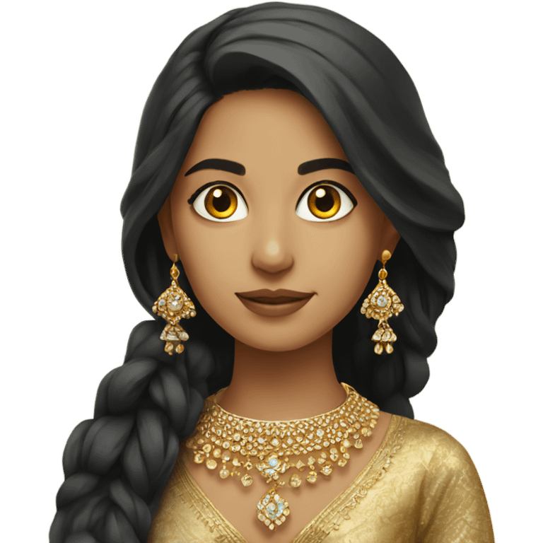 pakistani girl in gold jewellery  emoji