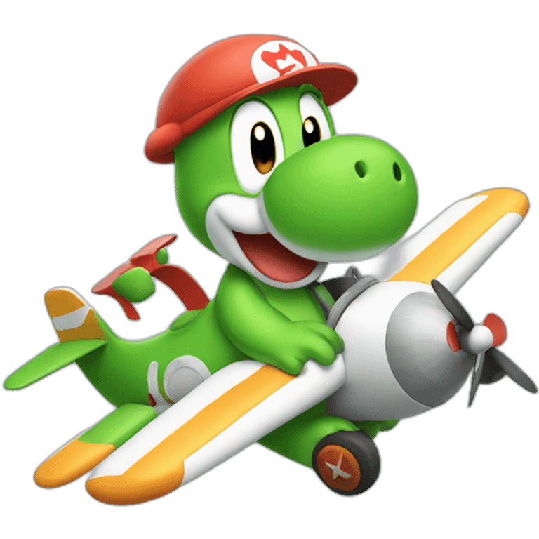 YOSHI RIDING A PLANE emoji