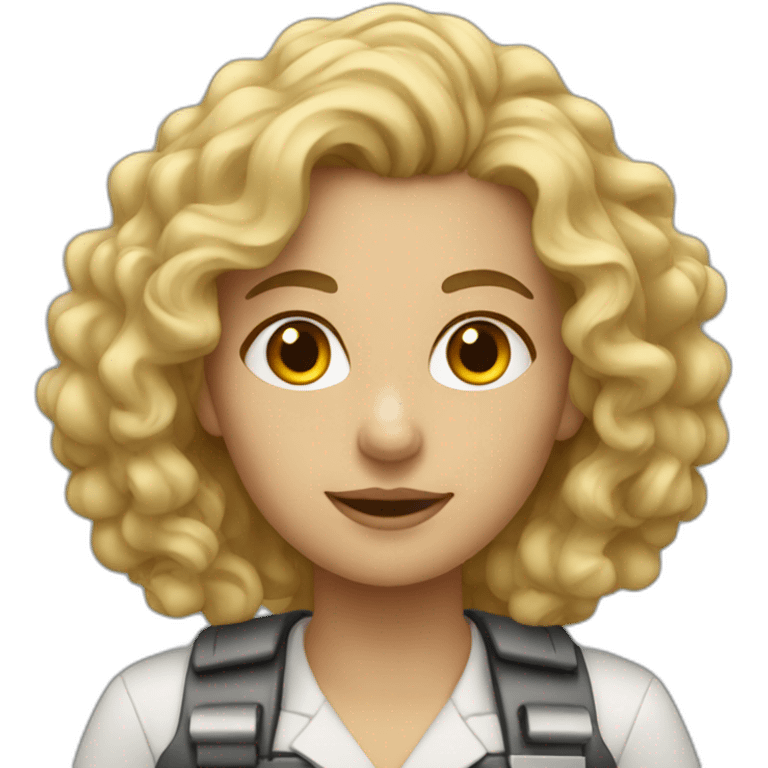 Engineer Woman with Blonde curly hair emoji