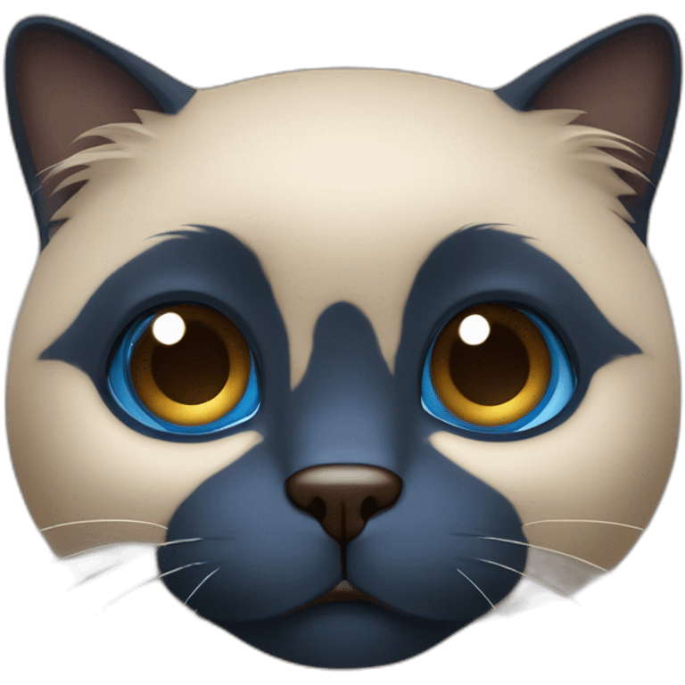 Chat beige avec les extrémités marron foncé et les yeux bleu emoji