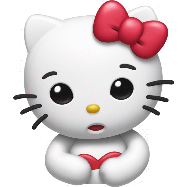 Hello kitty giving a kiss emoji