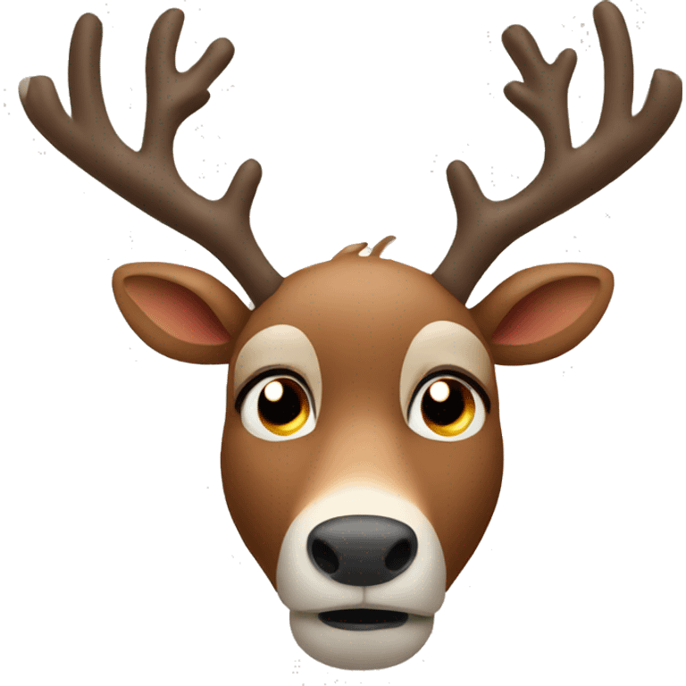 Worried reindeer emoji