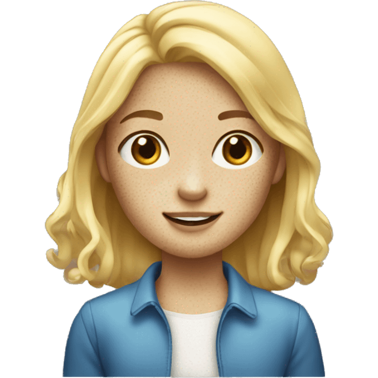 Blond girl with freckles  emoji