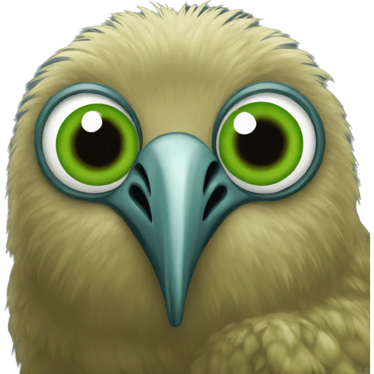 kiwi bird green big eyes emoji