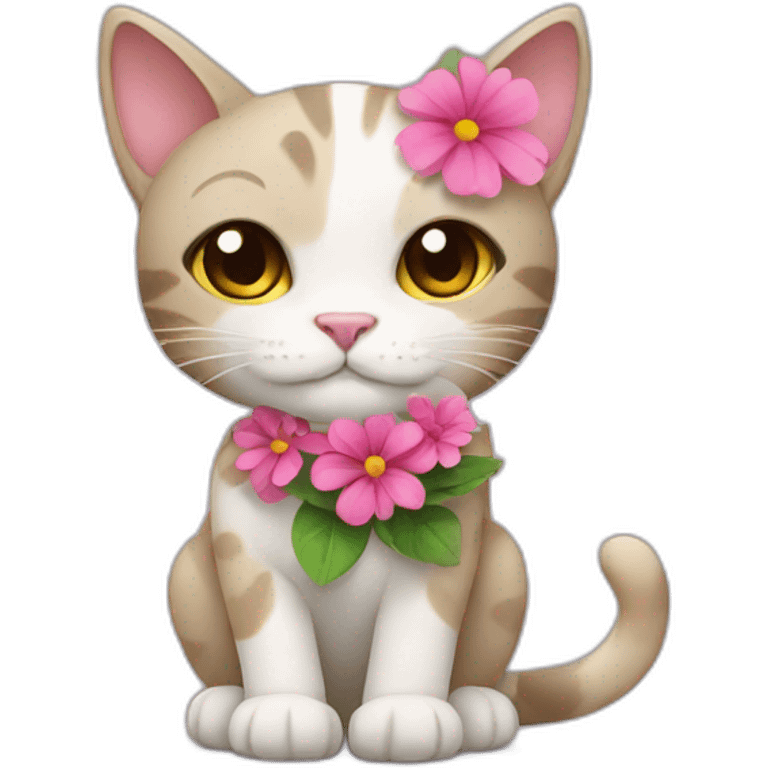 Cat with flower emoji