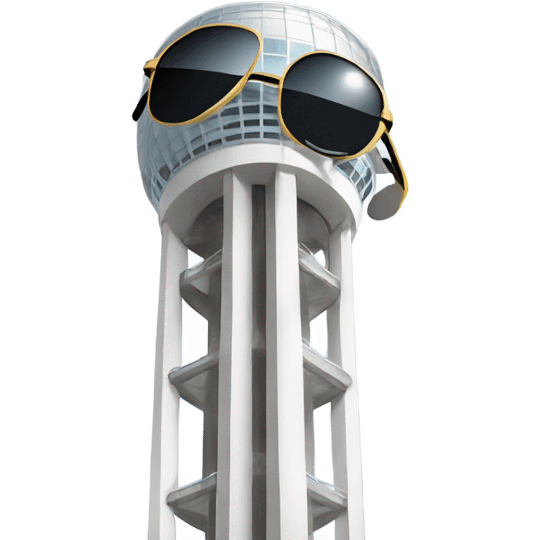 Reunion tower with sunglasses on emoji