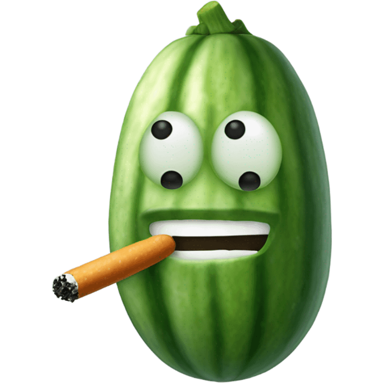 Cucumber smoking emoji