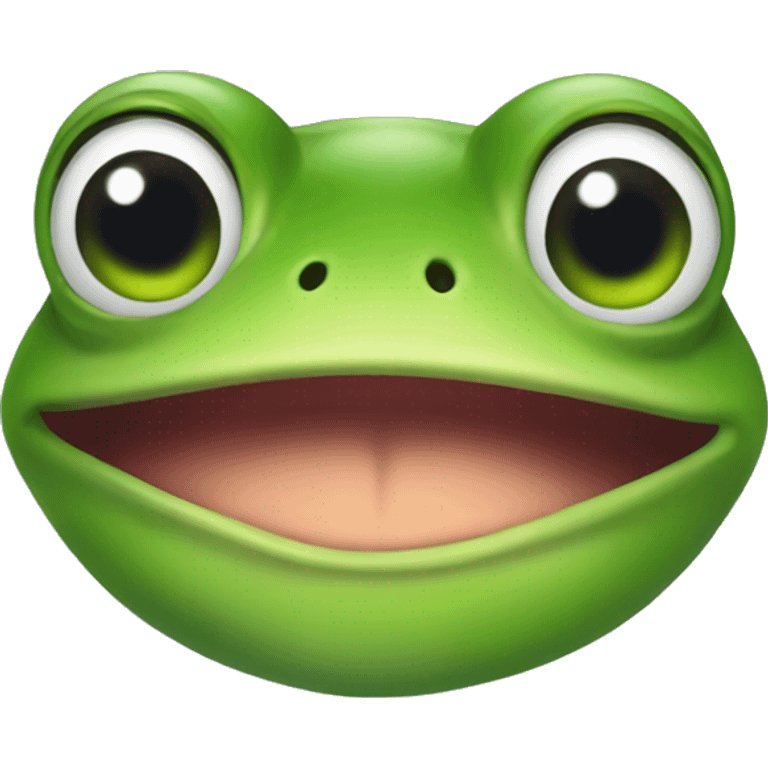 frog doing silly face emoji