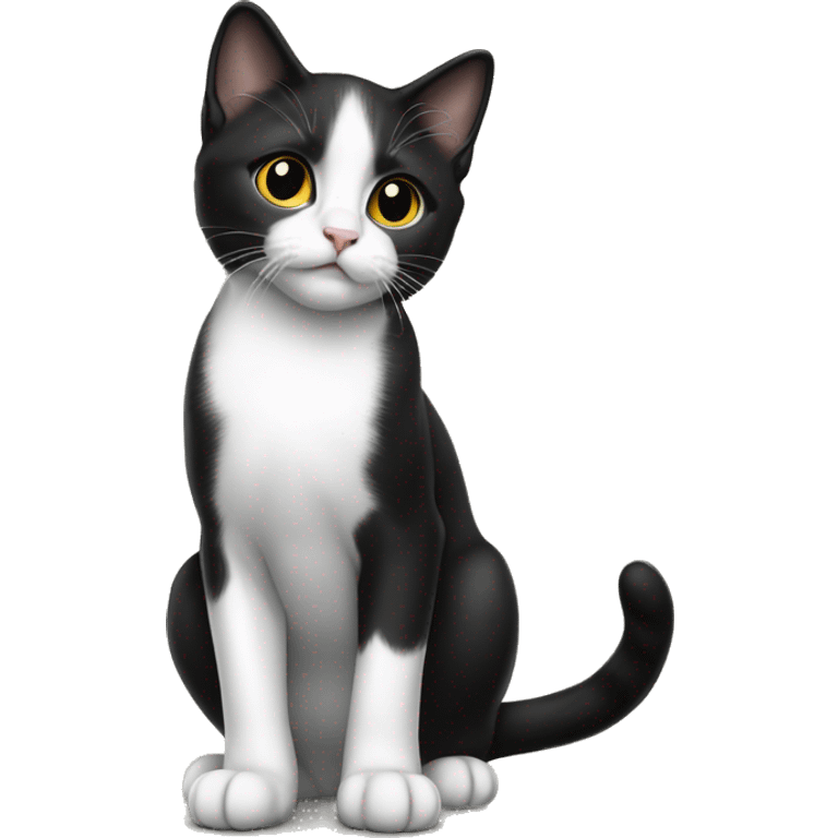 Tuxedo kitten standing emoji