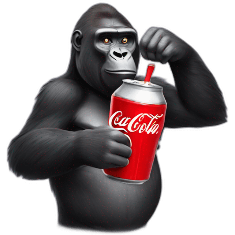 Gorilla holding coca cola emoji