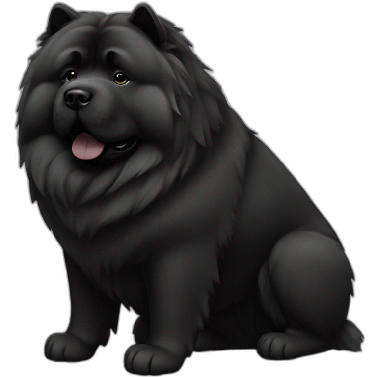 chow chow in black tesla emoji