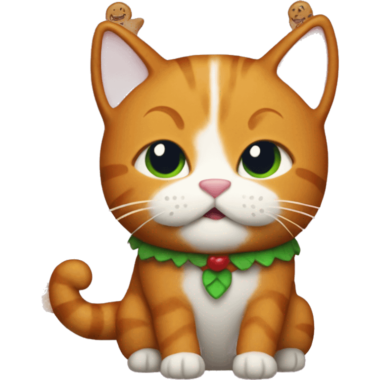 Ginger cat in a ginger bread costume  emoji