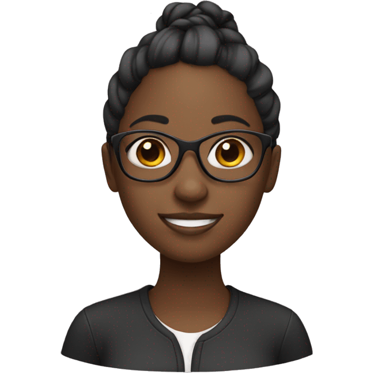 Black girl with glasses with ponytail emoji