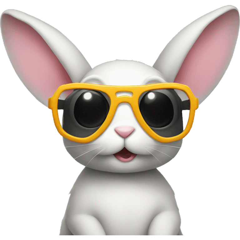 Bunny wearing goggles emoji