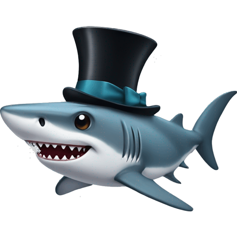 Shark with a top hat emoji