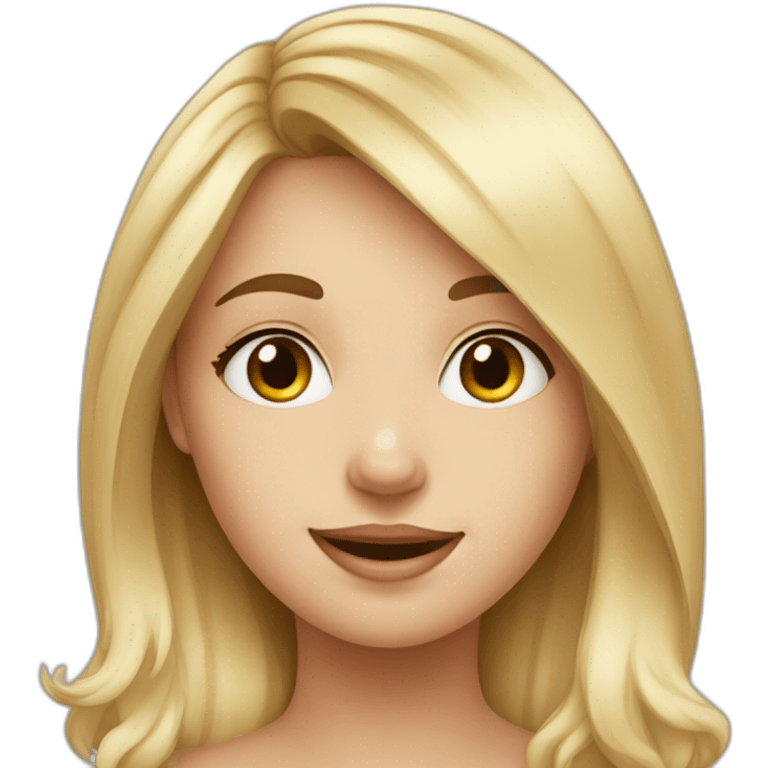 A cute blonde girl with her Aussie dog emoji