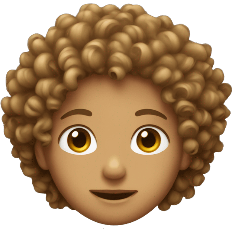 curly haired light brown emoji