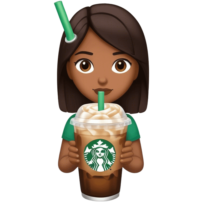 Starbuck ice coffee with ice cubes emoji