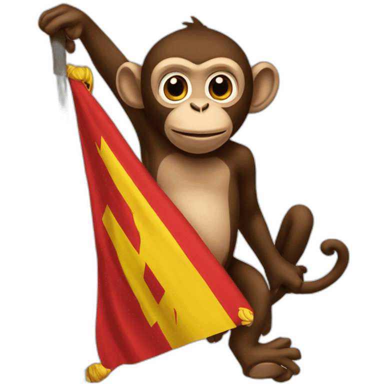 Monkey holing new calefonia flag emoji