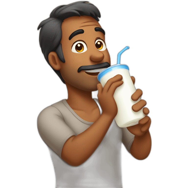 Indian dad drinking milk  emoji