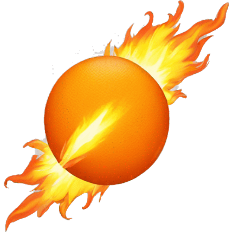 orange ball on fire flying through the air emoji