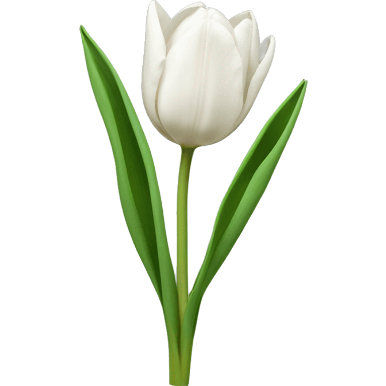 White tulips with green stems emoji