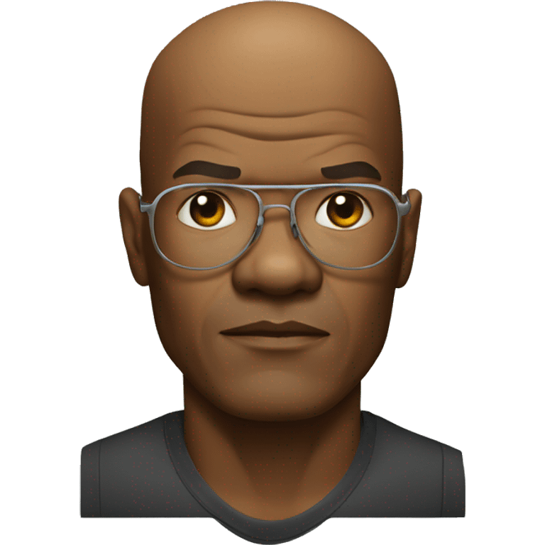 bald samuel l jackson serious wearing shirt emoji