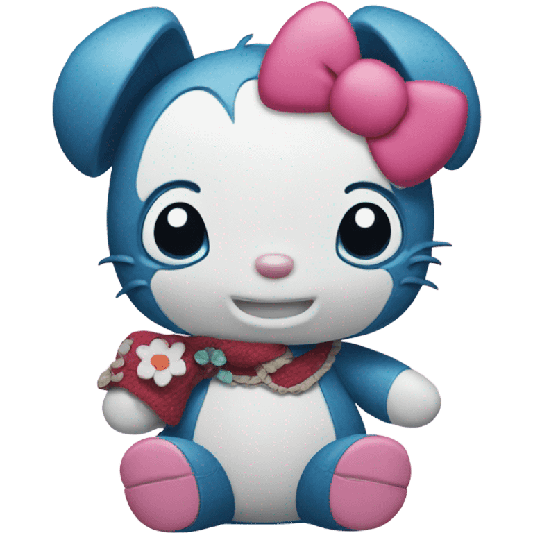 stitch with hello kitty emoji