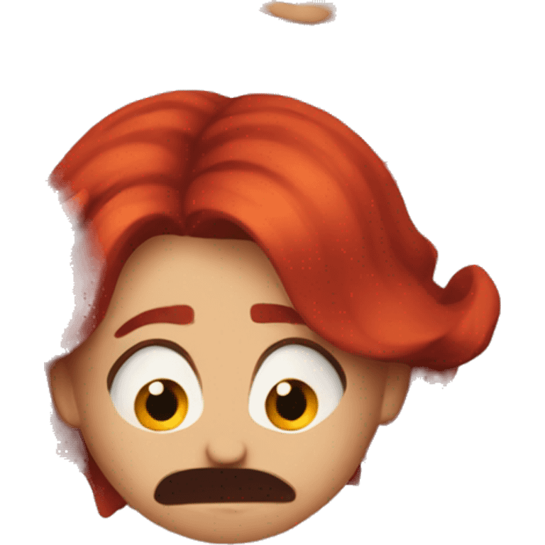 Woman with red hair devil angry emoji