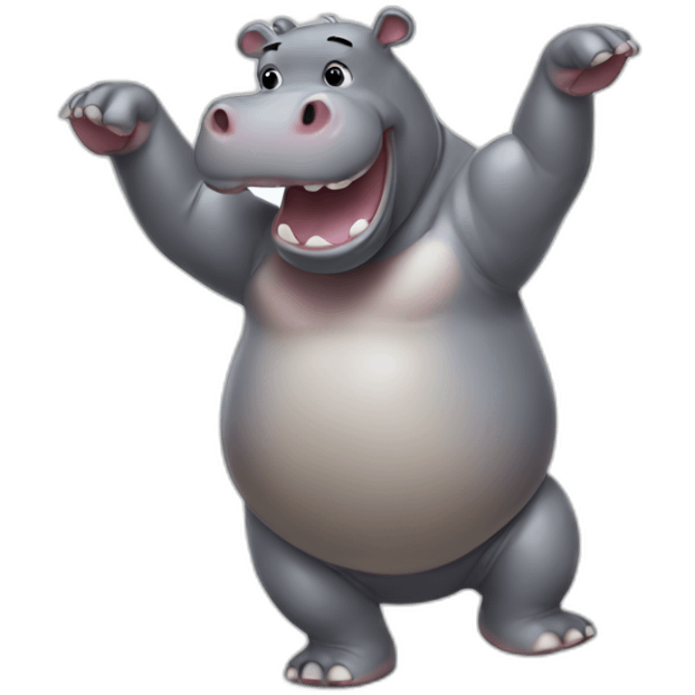 Dancing hippo emoji