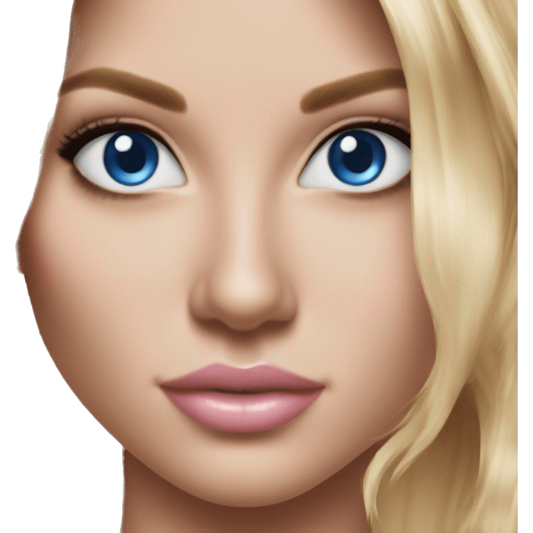 Realistic victoria secret model blonde blue eyes  emoji