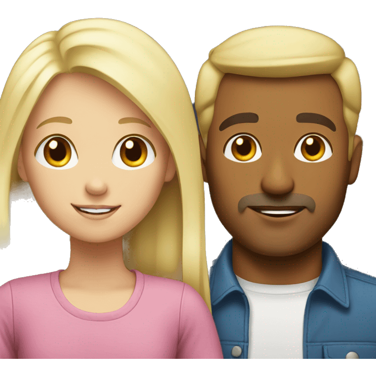 white Blonde Father and Blonde young daughter emoji