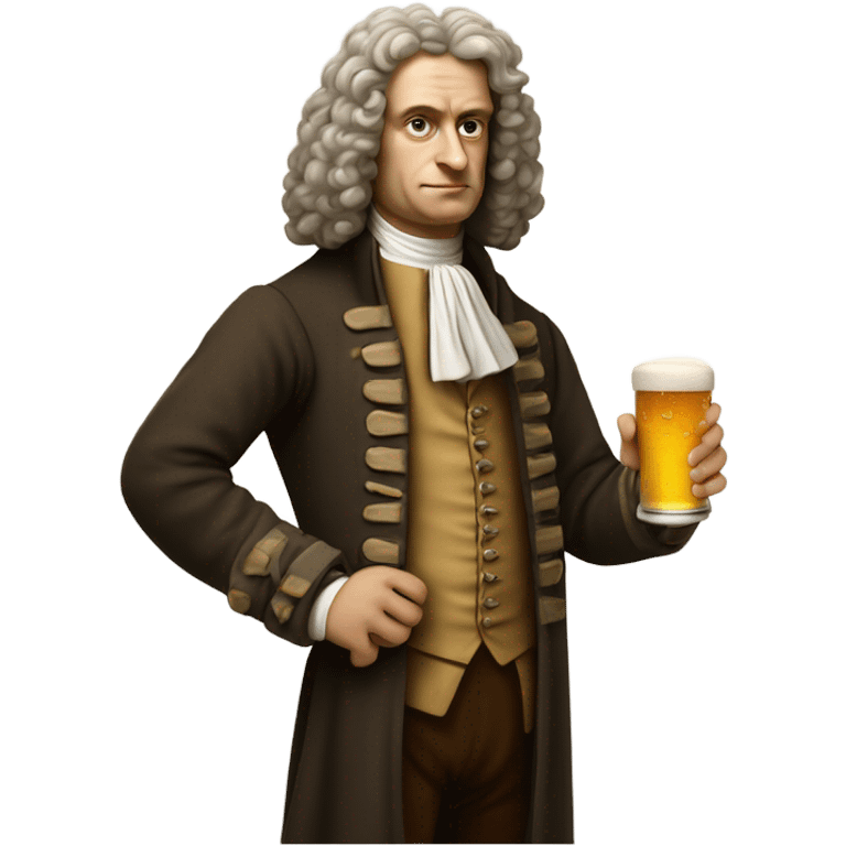 Isaac newton drinking a beer emoji