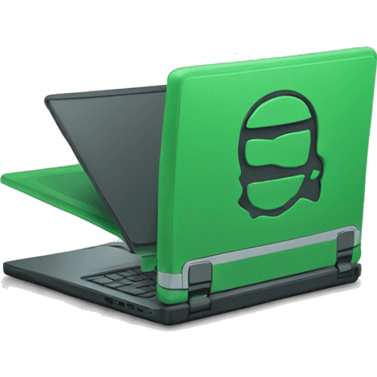 labtop open with green trim emoji