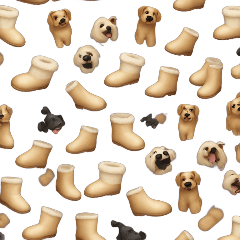 Uggs having a dog print emoji