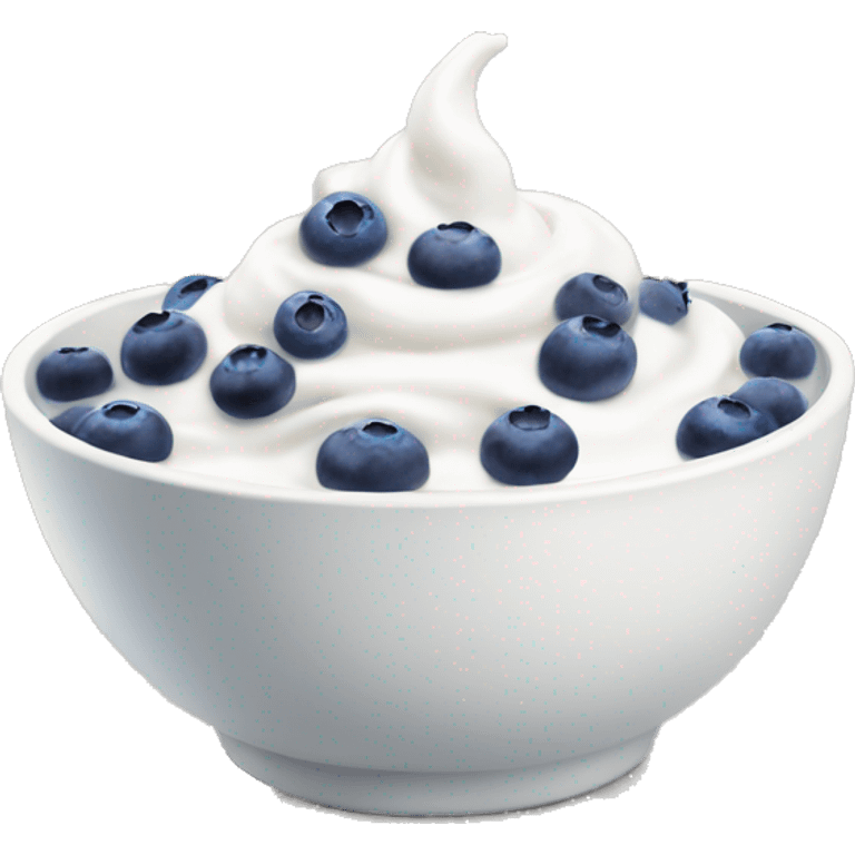 bowl of yogurt with blueberries  emoji