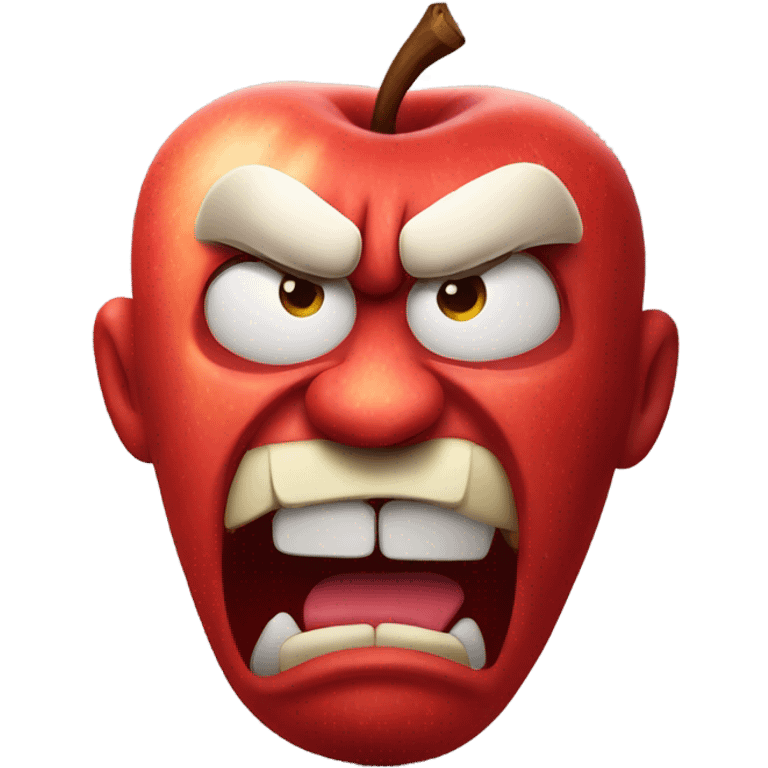 Very muscular angry red apple emoji