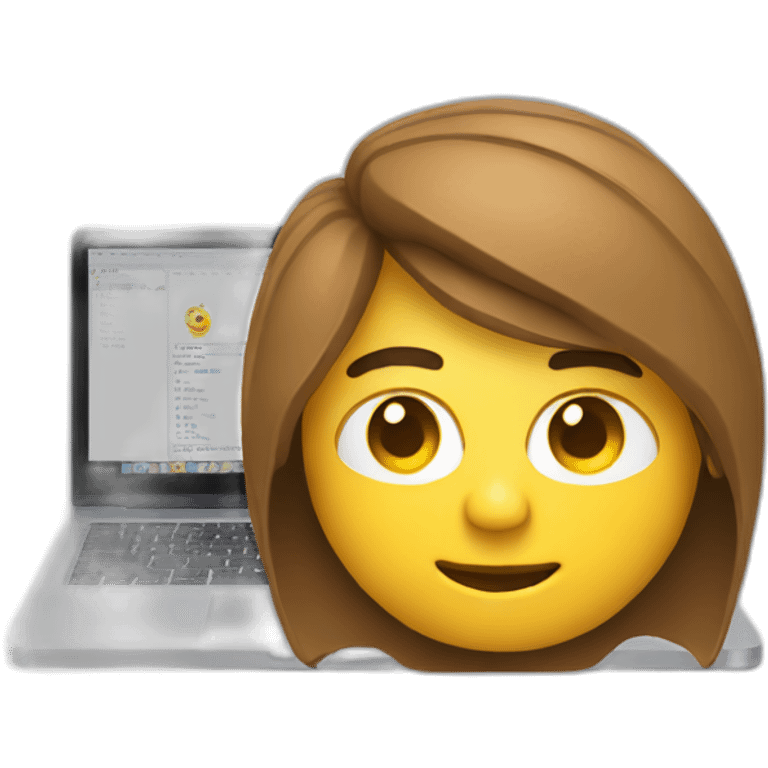 Developer with jumper coding on a macbook emoji