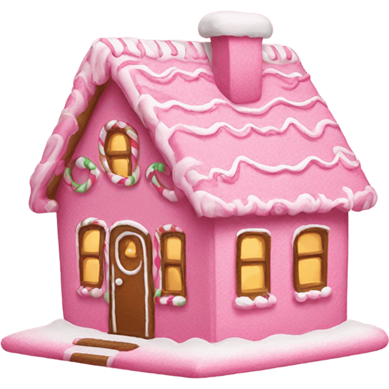 Pink gingerbread house emoji